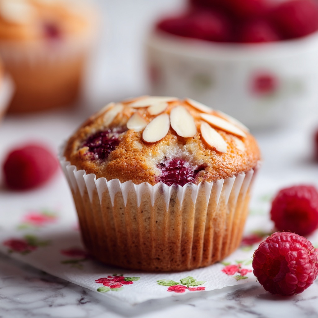 Vegan Raspberry Almond Muffins Recipe - Recipe Image