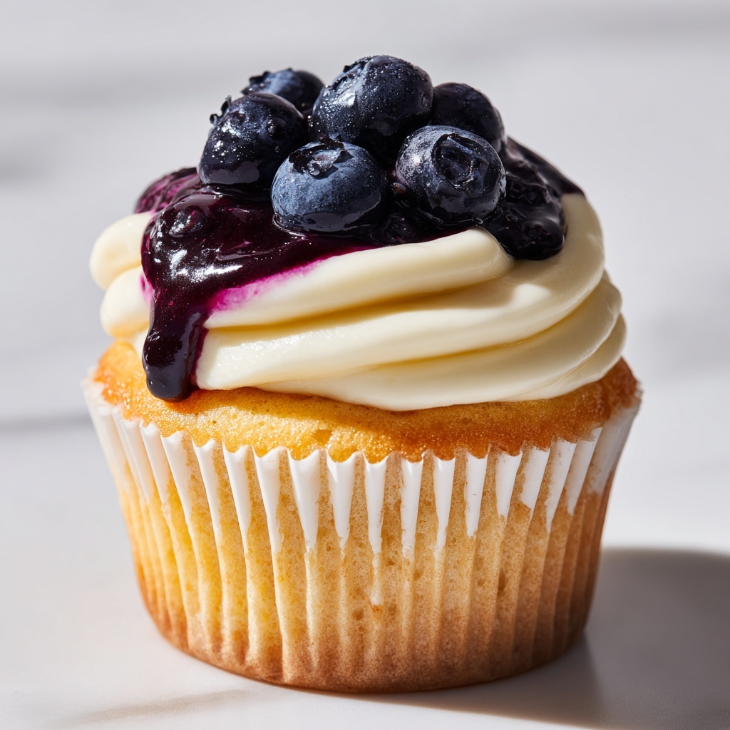 White Chocolate Blueberry Cheesecake Cupcakes Recipe - Recipe Image