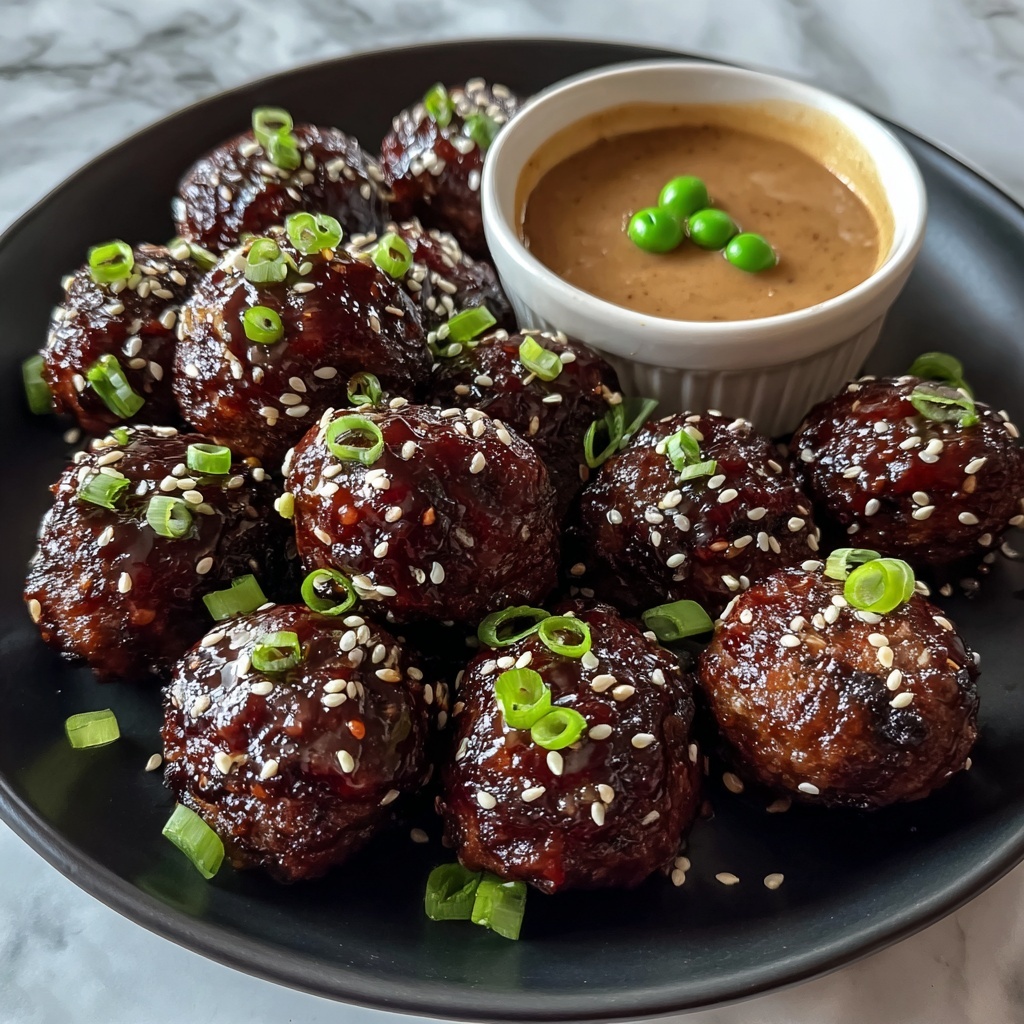Korean BBQ Meatballs with Spicy Mayo Dip Recipe - Recipe Image
