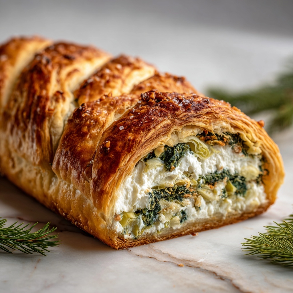 Spinach Artichoke Dip Pull-Apart Christmas Bread Recipe - Recipe Image