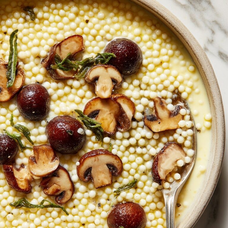 Creamy Mushroom & Pearl Couscous Soup Recipe