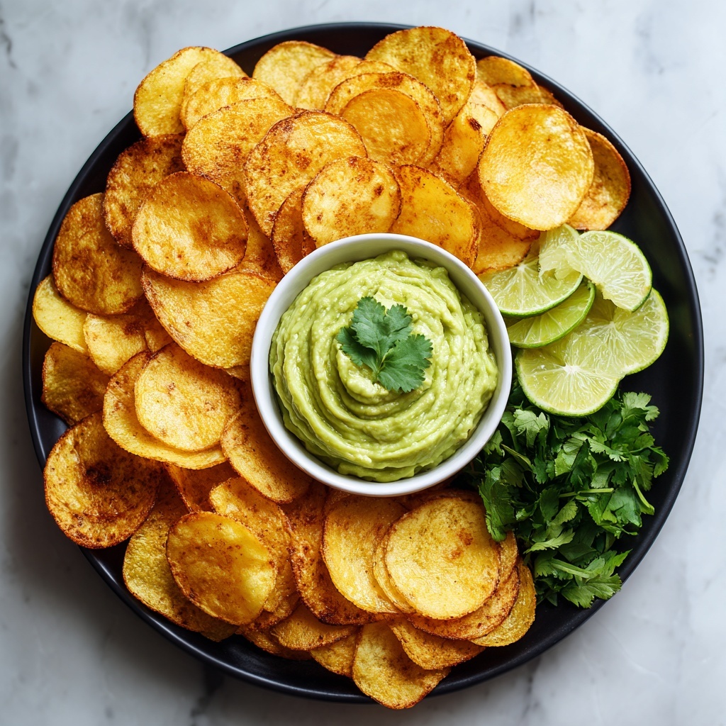 Baked Plantain Chips with Guacamole Recipe - Recipe Image