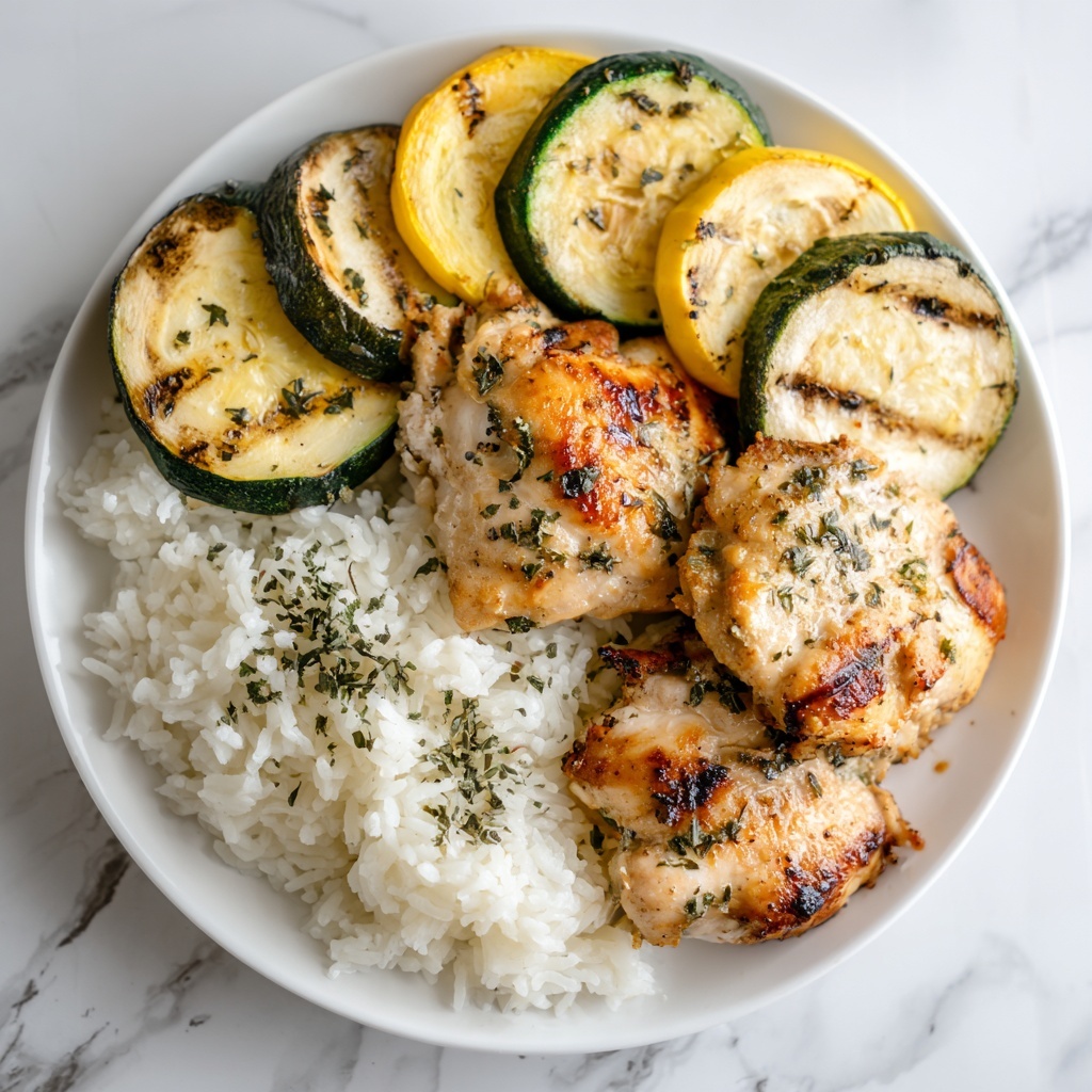 Lemon Pepper Chicken and Rice with Zucchini and Squash Recipe - Recipe Image
