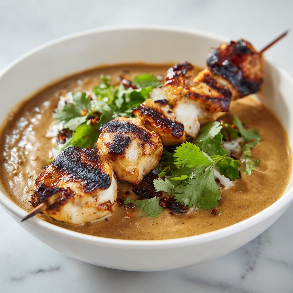 Thai Chicken Satay with Peanut Sauce Recipe - Recipe Image