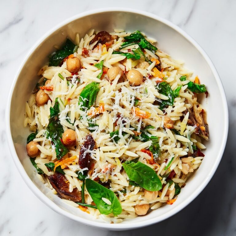 Creamy Tuscan Chickpeas & Orzo Recipe