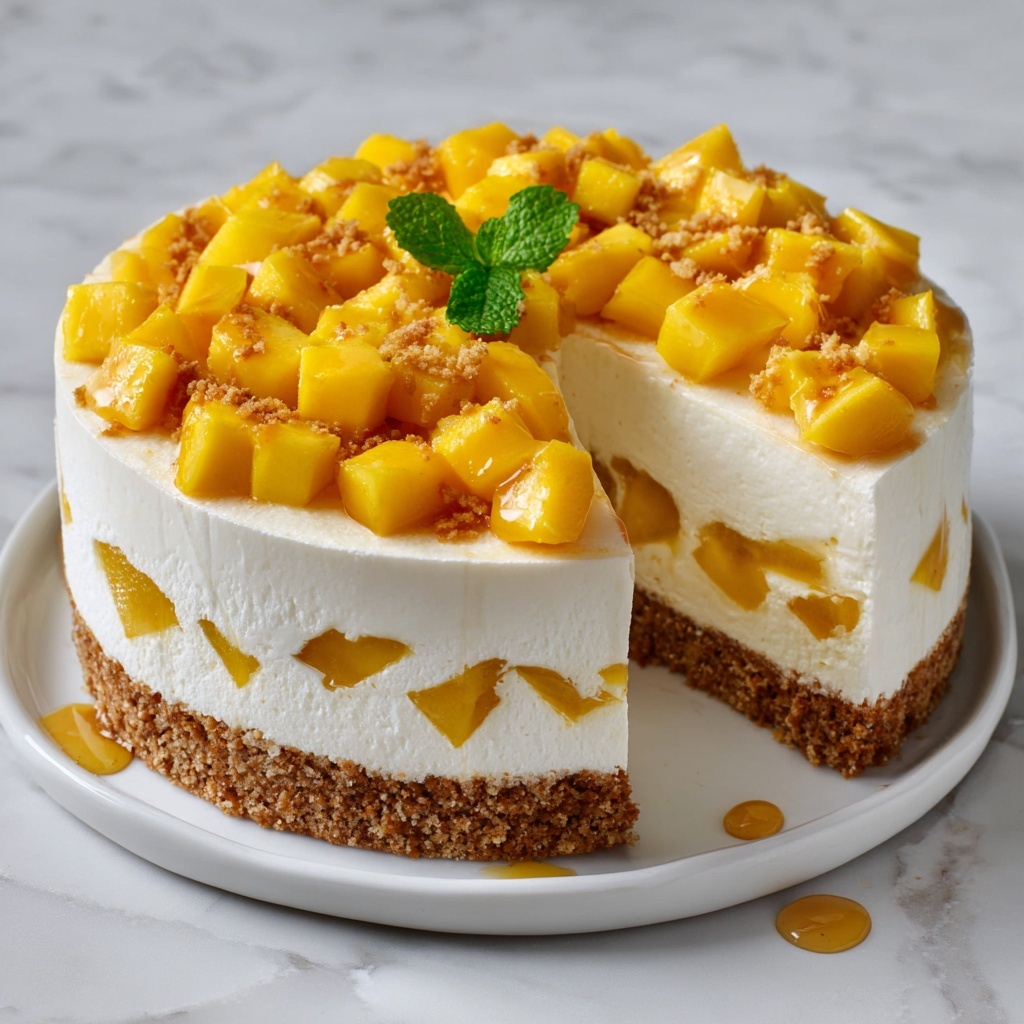 Unbaked Cheese and Mango Cake Recipe - Recipe Image