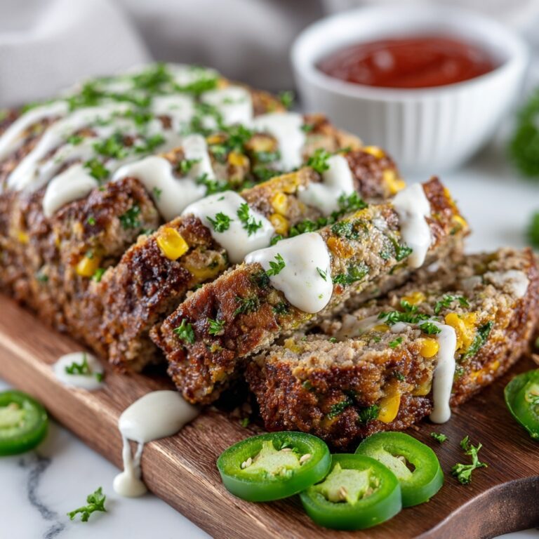 Smoky Jalapeño Popper Meatloaf with Creamy Ranch Drizzle Recipe