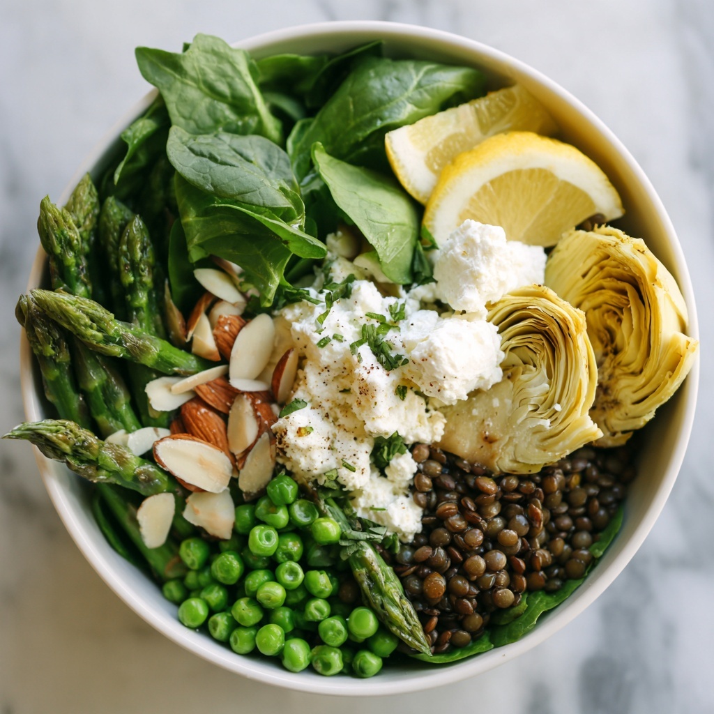 Spring Lentil Salad with Asparagus, Peas, Artichokes, and Feta Recipe - Recipe Image