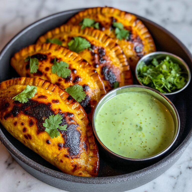 Curried Potato Pasties with Quick Coriander Chutney Recipe