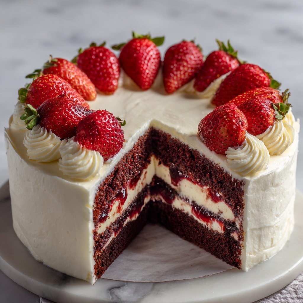 Red Velvet Strawberry Cheesecake Recipe - Recipe Image