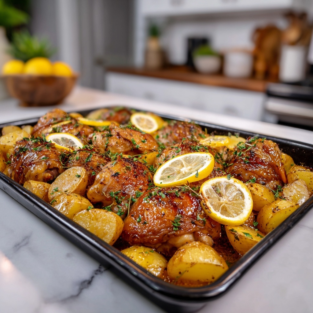 One Pan Greek Lemon Chicken and Potatoes Recipe - Recipe Image