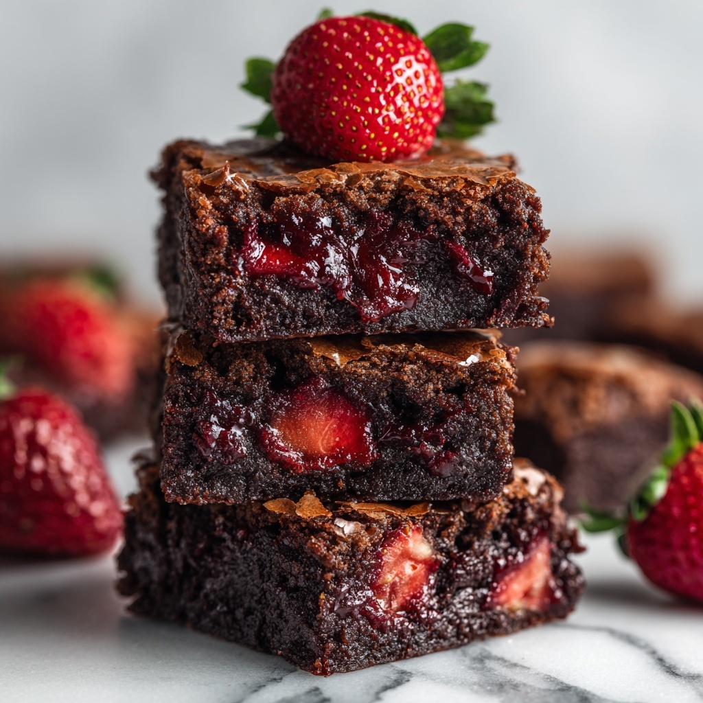 Strawberry Fudge Brownies Recipe - Recipe Image
