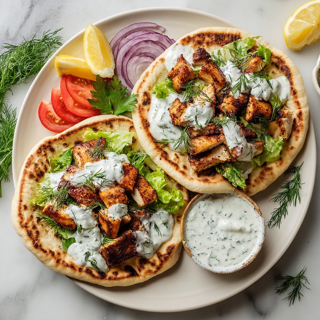 Mediterranean Chicken Gyros with Creamy Feta Tzatziki Recipe - Recipe Image