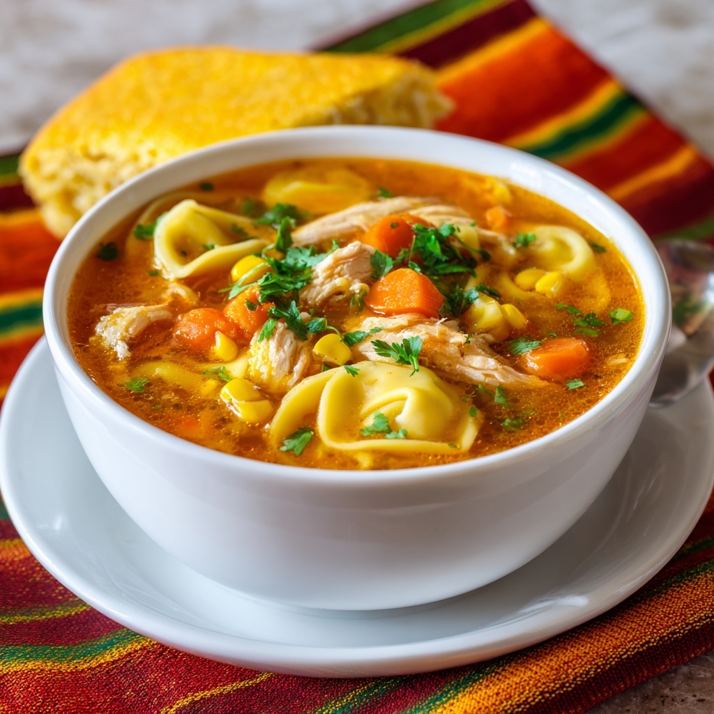 Southwestern Chicken Tortellini Soup Recipe - Recipe Image