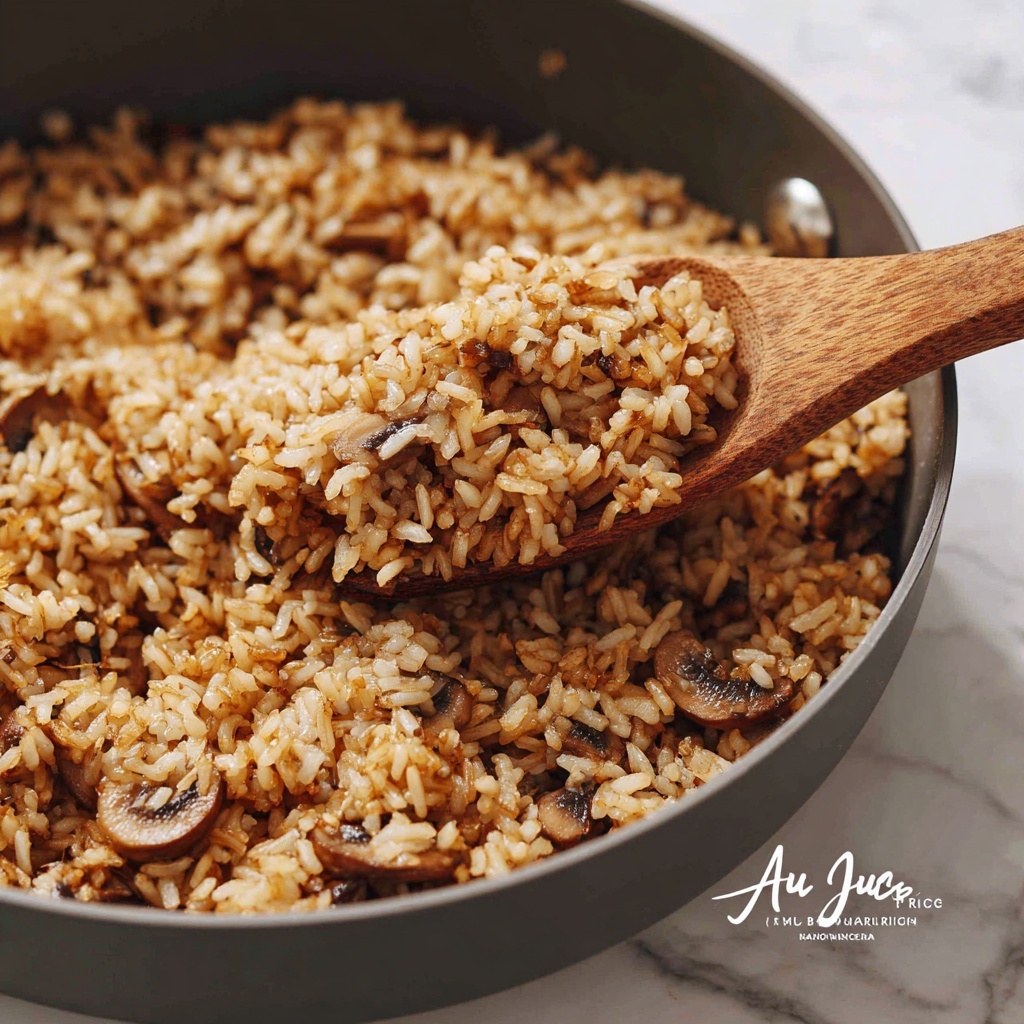 Au Jus Mushroom Rice Recipe - Recipe Image