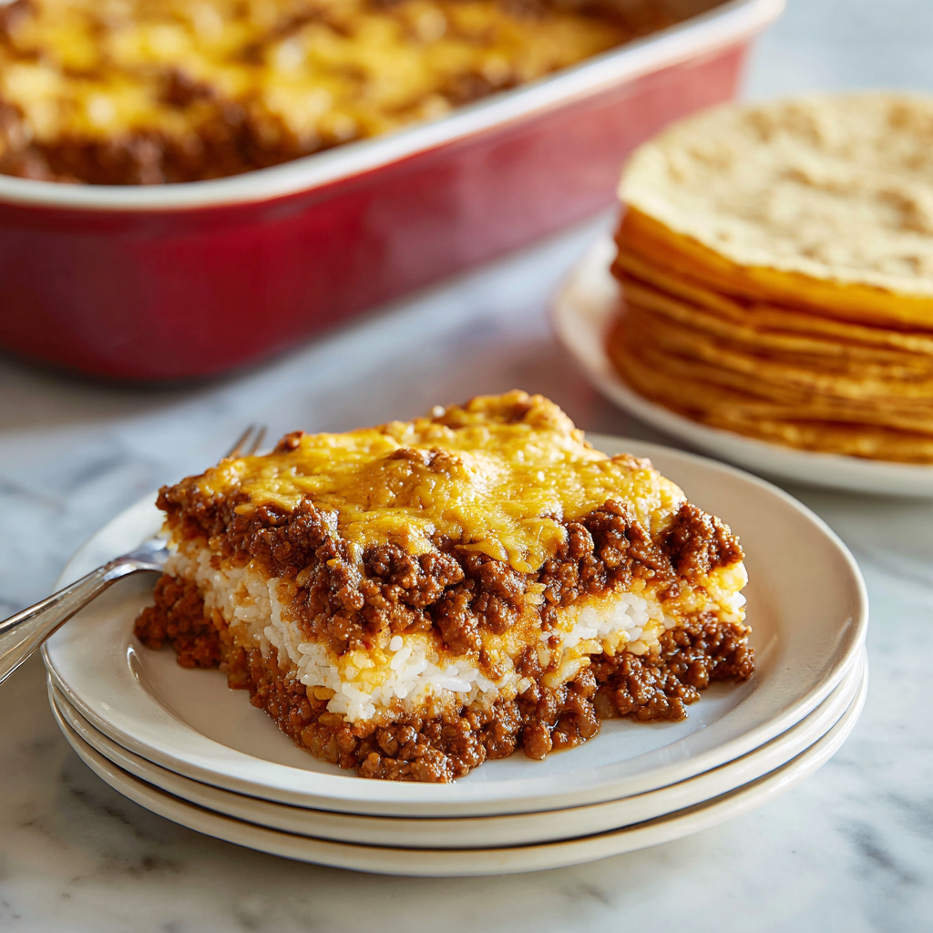 Taco Sour Cream Rice Bake Recipe - Recipe Image