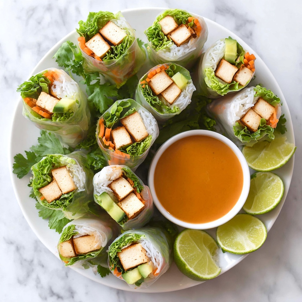 Vegan Summer Rolls with Harissa Peanut Sauce Recipe - Recipe Image