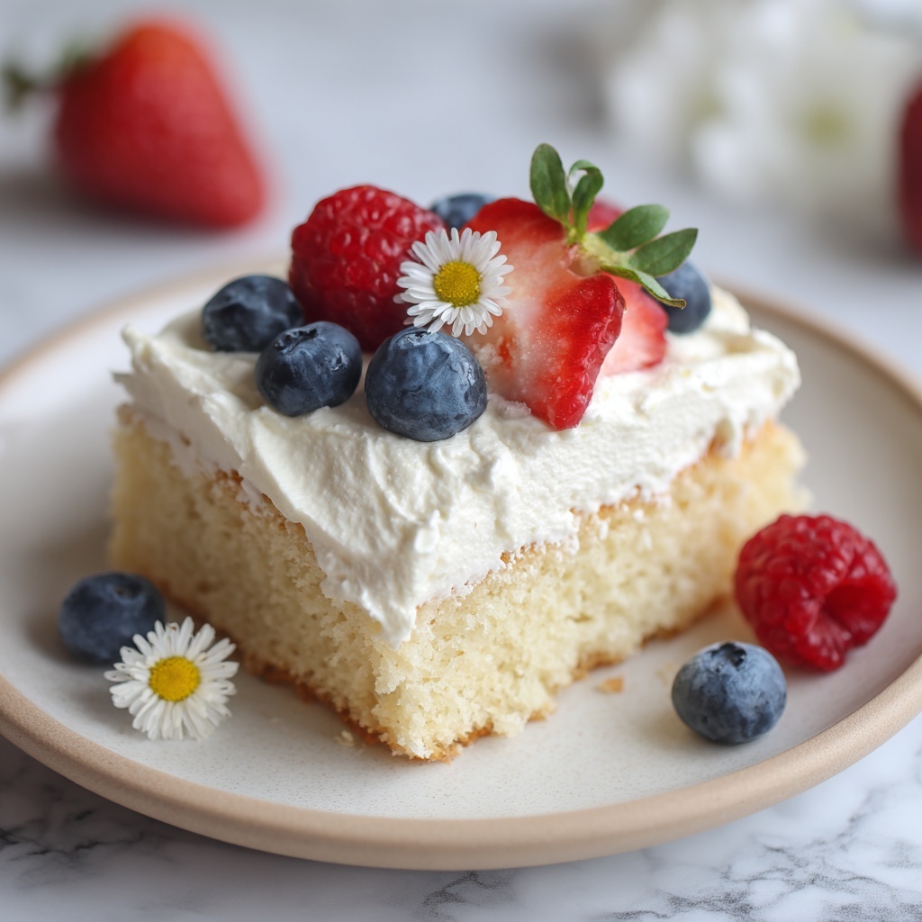 Vegan Tres Leches Cake with Fresh Berries Recipe - Recipe Image