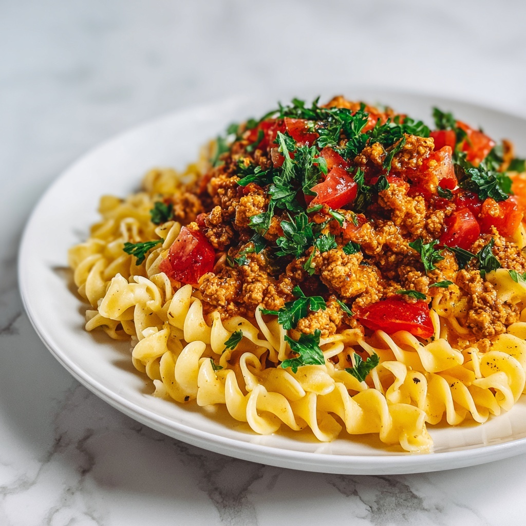 One Pot Beef Taco Pasta Recipe - Recipe Image