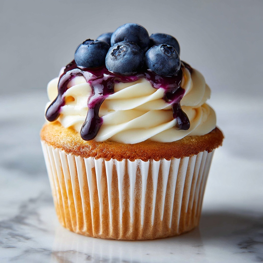 White Chocolate Blueberry Cheesecake Cupcakes Recipe - Recipe Image