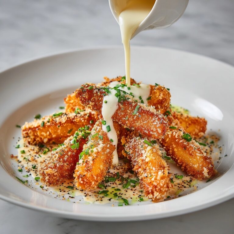 Crispy Veggie Potato Sticks with Cheese Sauce Recipe