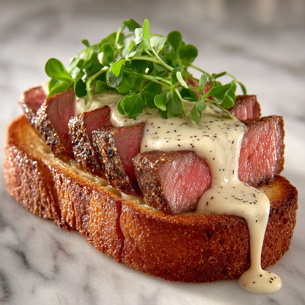 Beef Tenderloin Crostini with Parmesan Cream Sauce Recipe - Recipe Image