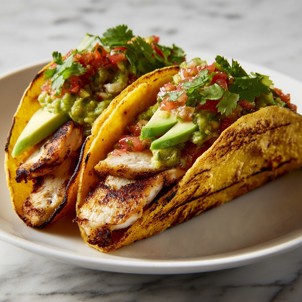 Crispy Poblano Chicken Tacos with Avocado-Jalapeño Salsa Recipe - Recipe Image