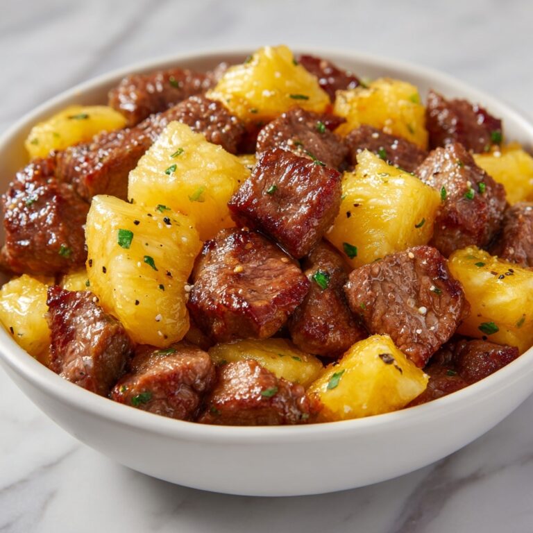 Garlic Butter Steak Bites with Pineapple Recipe