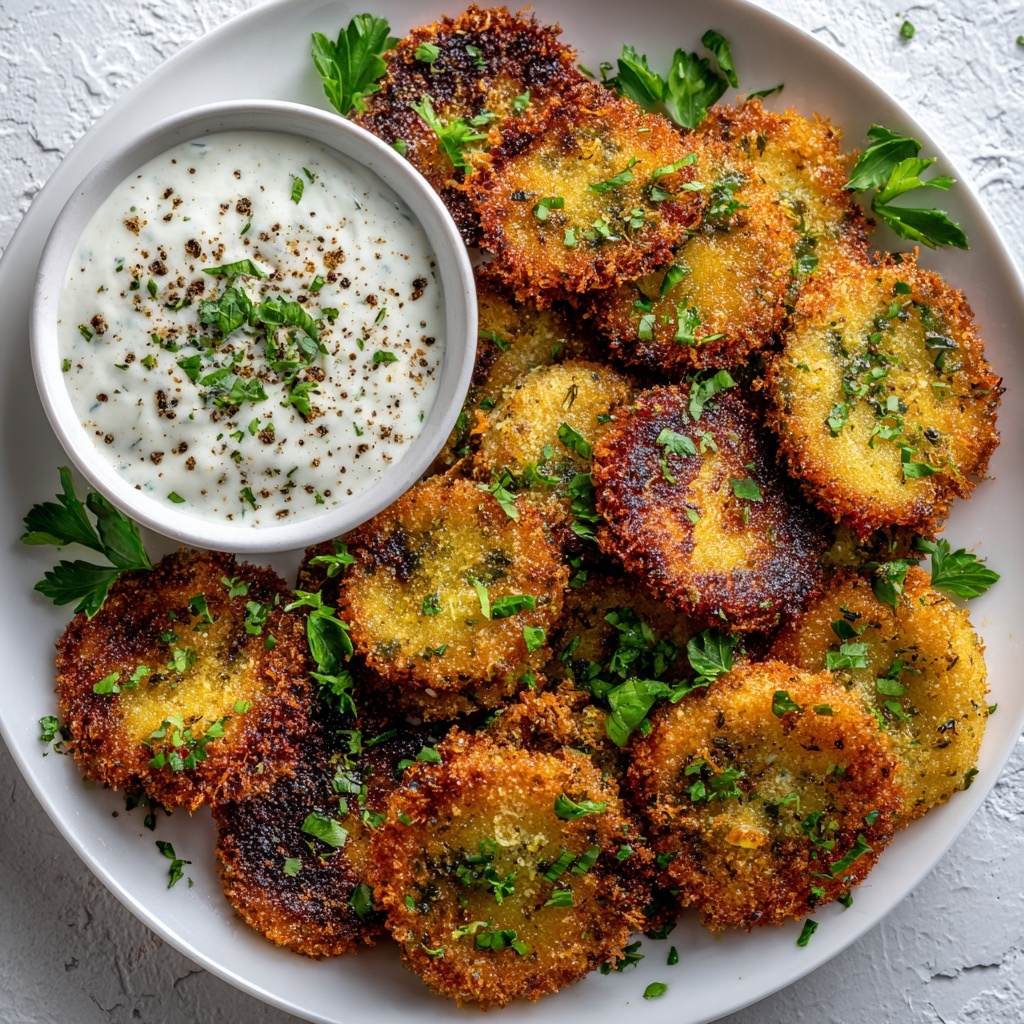 Fried Sliced Mushrooms with Ranch Dipping Sauce Recipe - Recipe Image