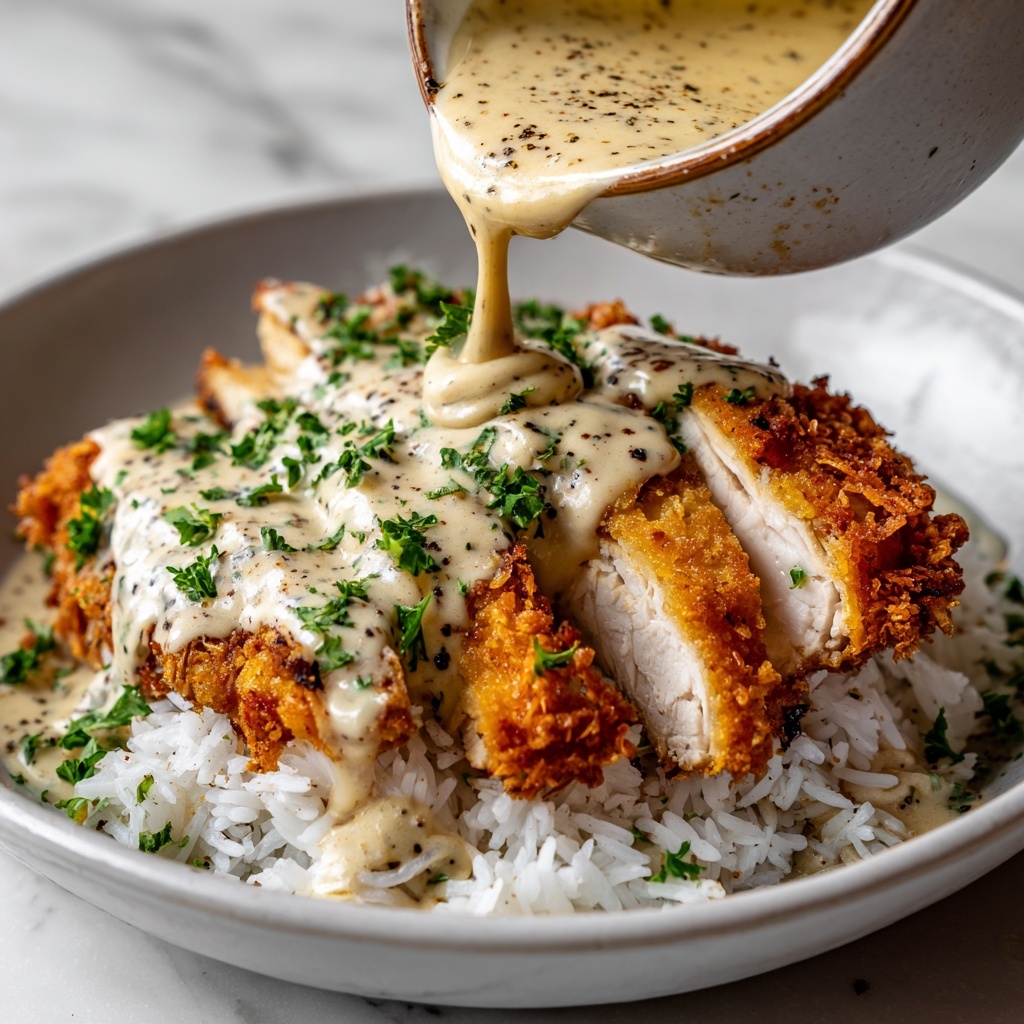 Parmesan-Crusted Chicken with Creamy Garlic Sauce Recipe - Recipe Image
