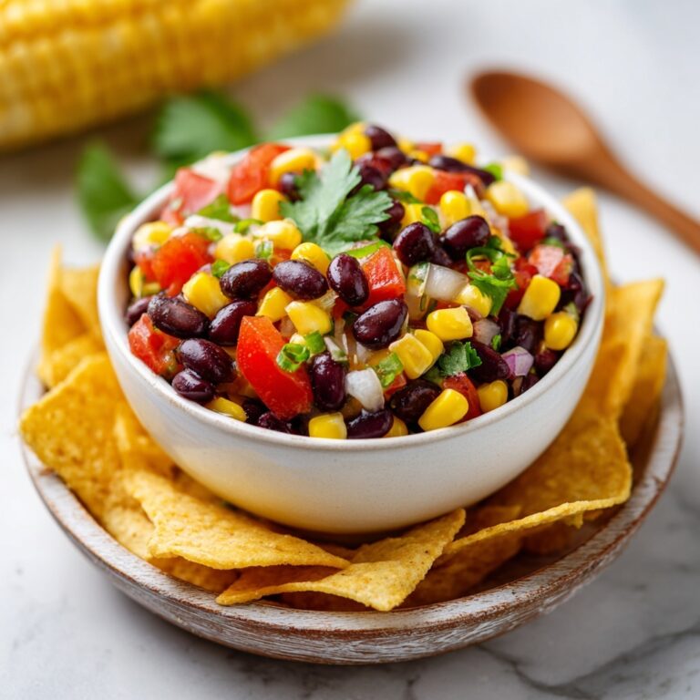 Black Bean and Corn Salsa with Tortilla Chips Recipe