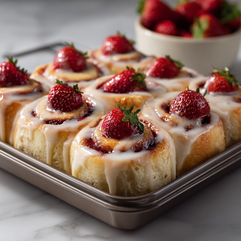 Strawberry Cheesecake Cinnabon Rolls Recipe - Recipe Image