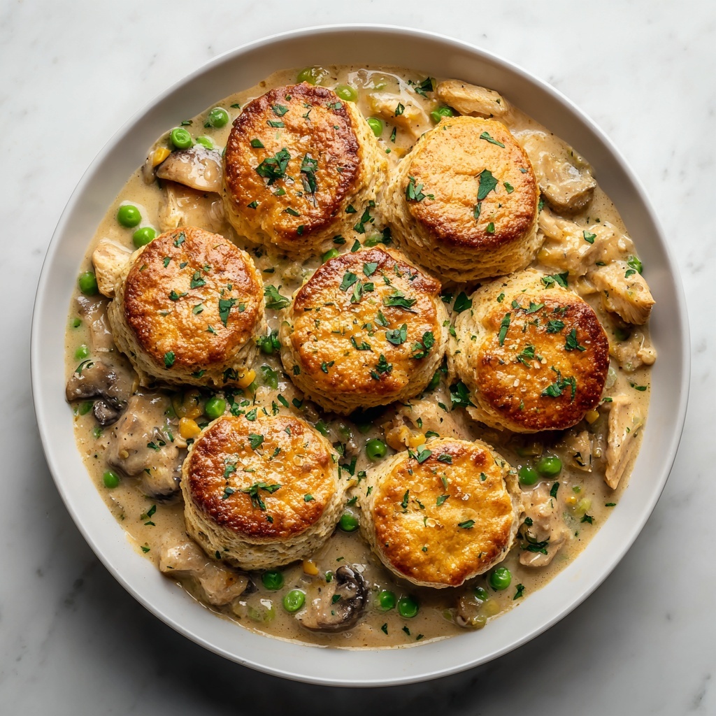 Chicken Pot Pie with Cheddar Chive Biscuits Recipe - Recipe Image