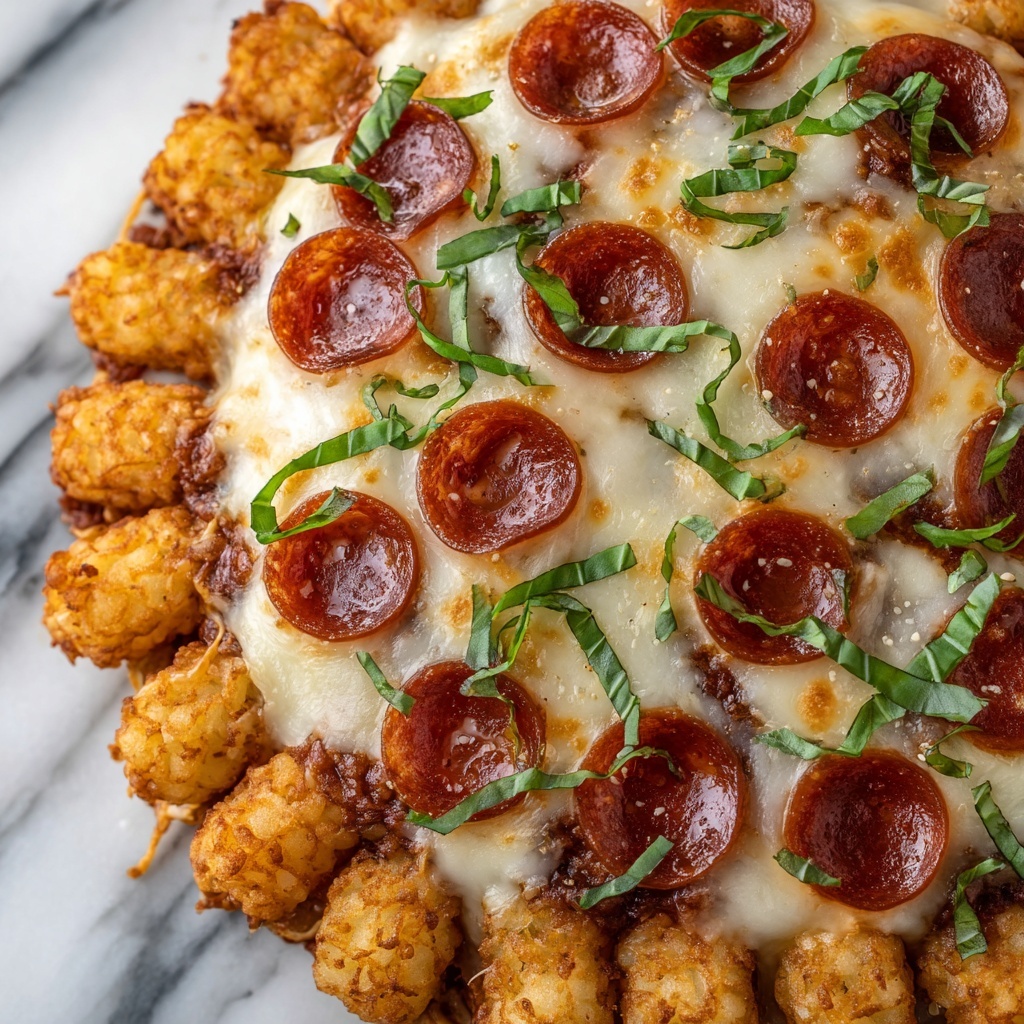 Pepperoni Pizza Tater Tot Casserole Recipe - Recipe Image