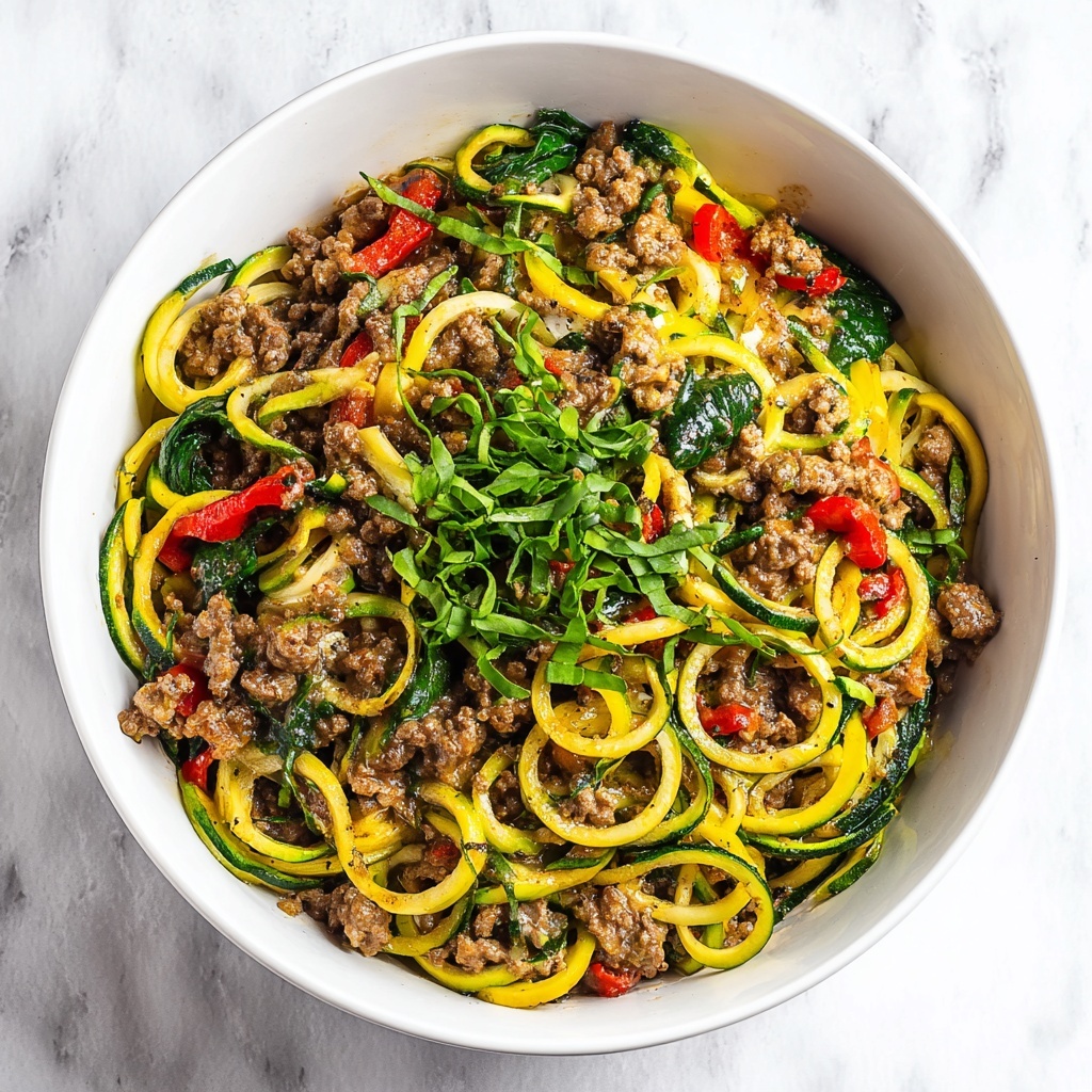 Keto Zucchini Noodles with Ground Beef Recipe - Recipe Image