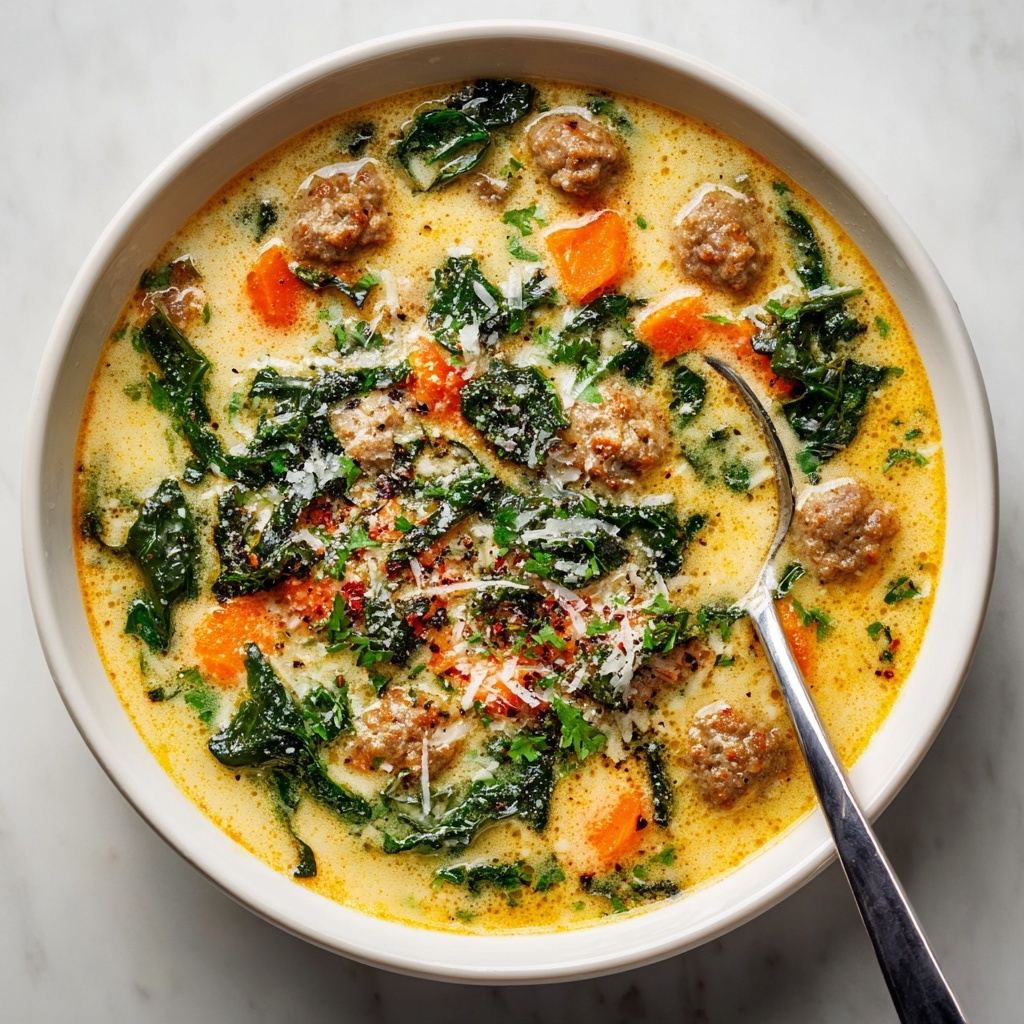 Creamy Parmesan Italian Sausage Soup Recipe - Recipe Image