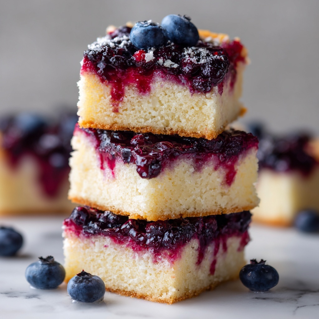 Lemon Blueberry Bar Blondies with Blueberry Glaze Recipe - Recipe Image