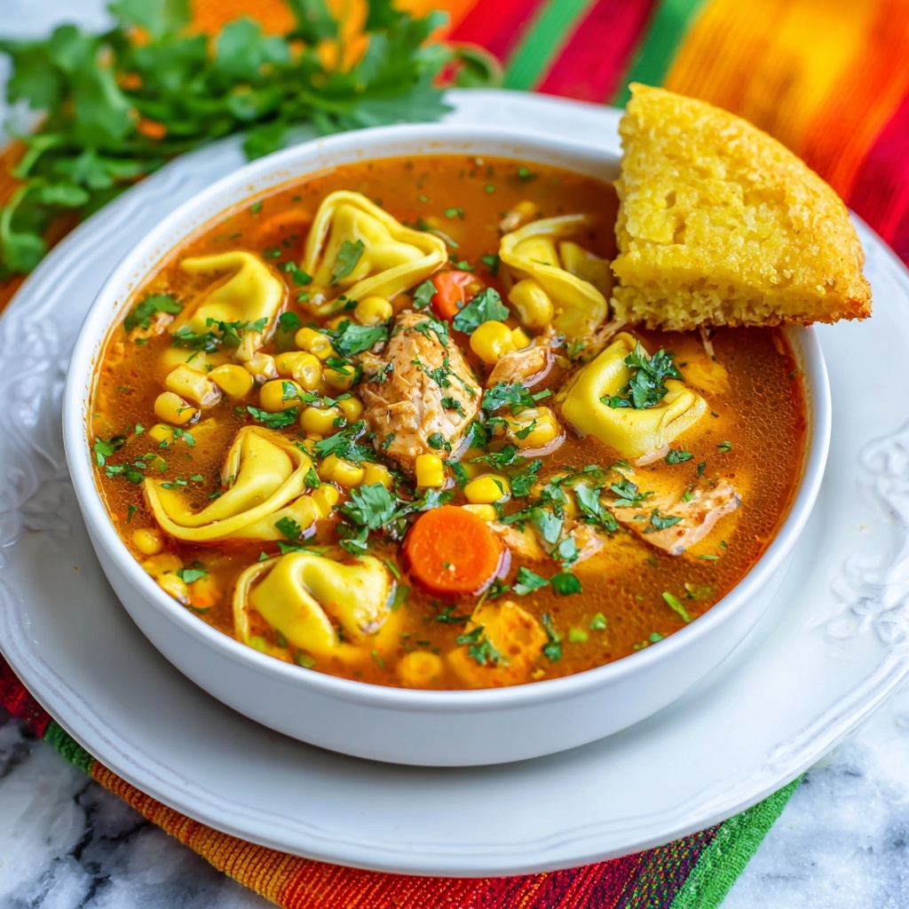 Southwestern Chicken Tortellini Soup Recipe - Recipe Image