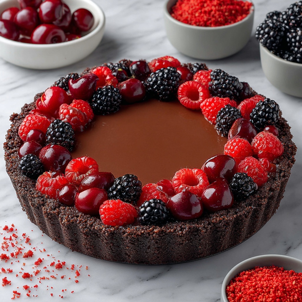 Vegan Forest Fruits Chocolate Tart Recipe - Recipe Image