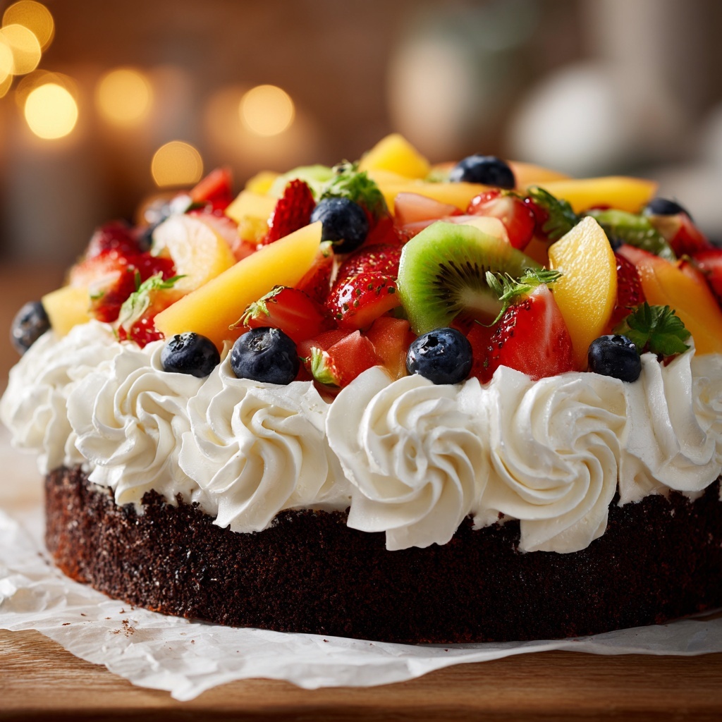 Brownie Fruit Pizza Recipe - Recipe Image
