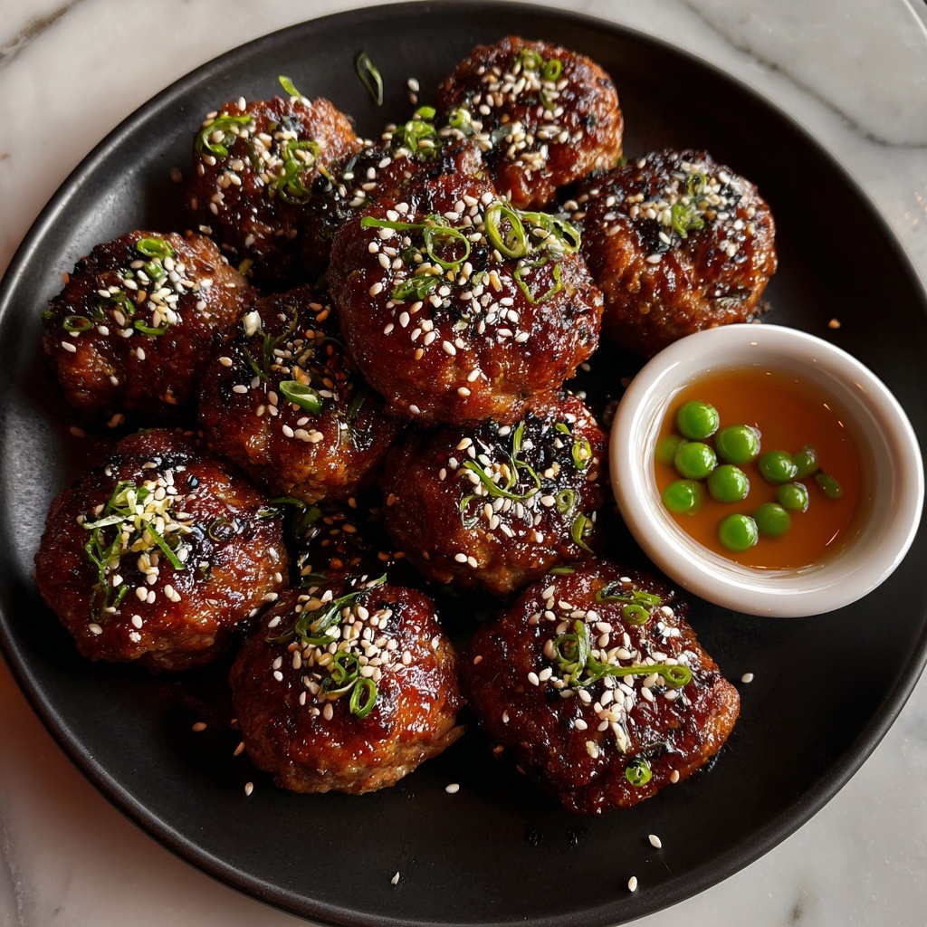 Korean BBQ Meatballs with Spicy Mayo Dip Recipe - Recipe Image