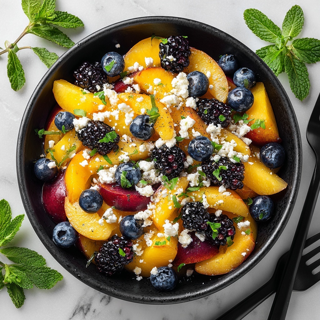 Blueberry Peach Feta Salad Recipe - Recipe Image
