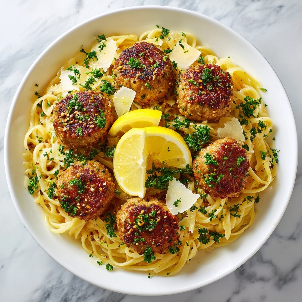 Lemon Capers Chicken Piccata Meatballs Recipe - Recipe Image