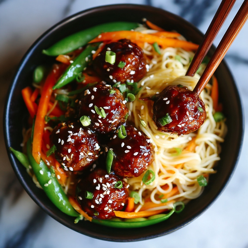 Asian Meatballs with Yakisoba Recipe - Recipe Image