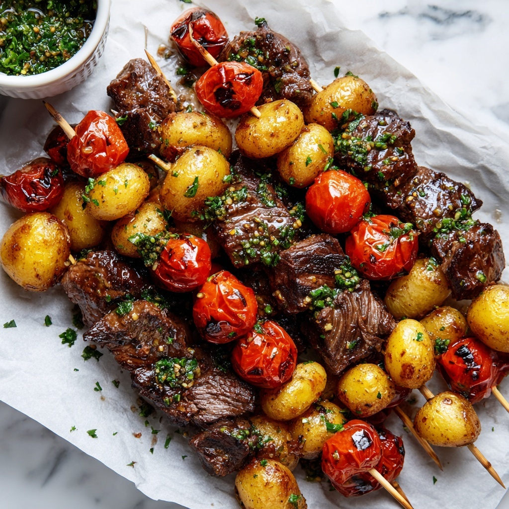 Rosemary Garlic Steak Kebabs Recipe - Recipe Image
