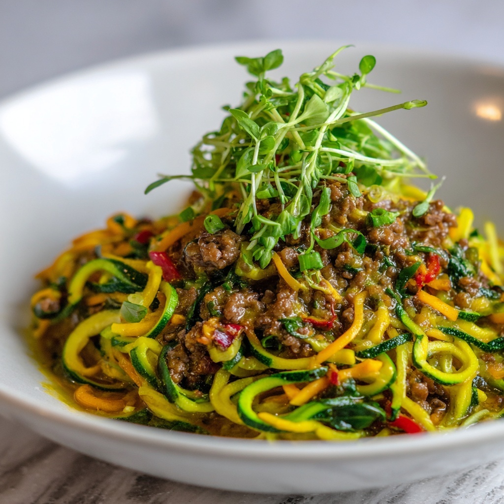 Keto Zucchini Noodles with Ground Beef Recipe - Recipe Image
