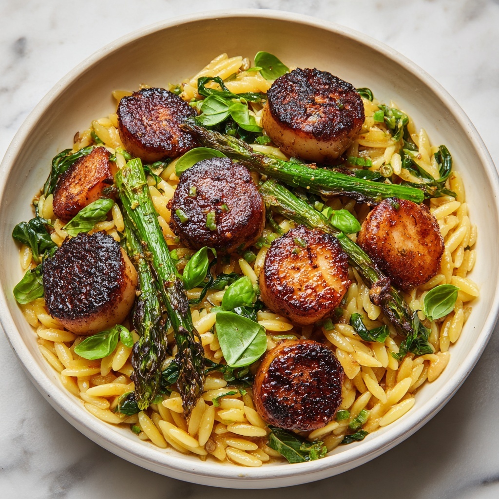 Lemon Orzo with Asparagus and Halloumi Recipe - Recipe Image