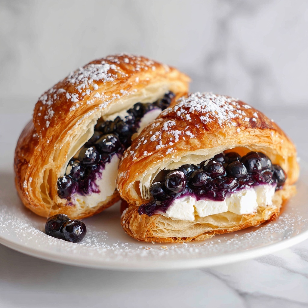 Blueberry & Ricotta Croissant with Honey Drizzle Recipe - Recipe Image