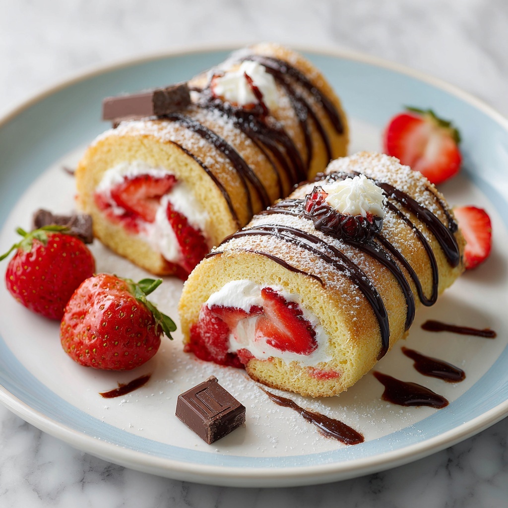 Strawberry Cream Rolls Recipe - Recipe Image