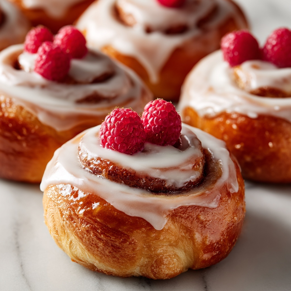 Raspberry Cinnamon Rolls with Lemon Glaze Recipe - Recipe Image